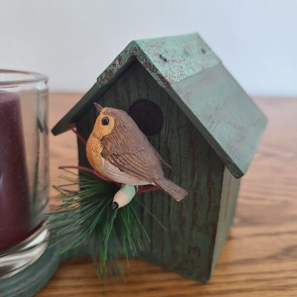 Hallmark Nature's Sketchbook Marjolein Bastin Resin Birdhouse Candle Holder - Picture 3 of 12